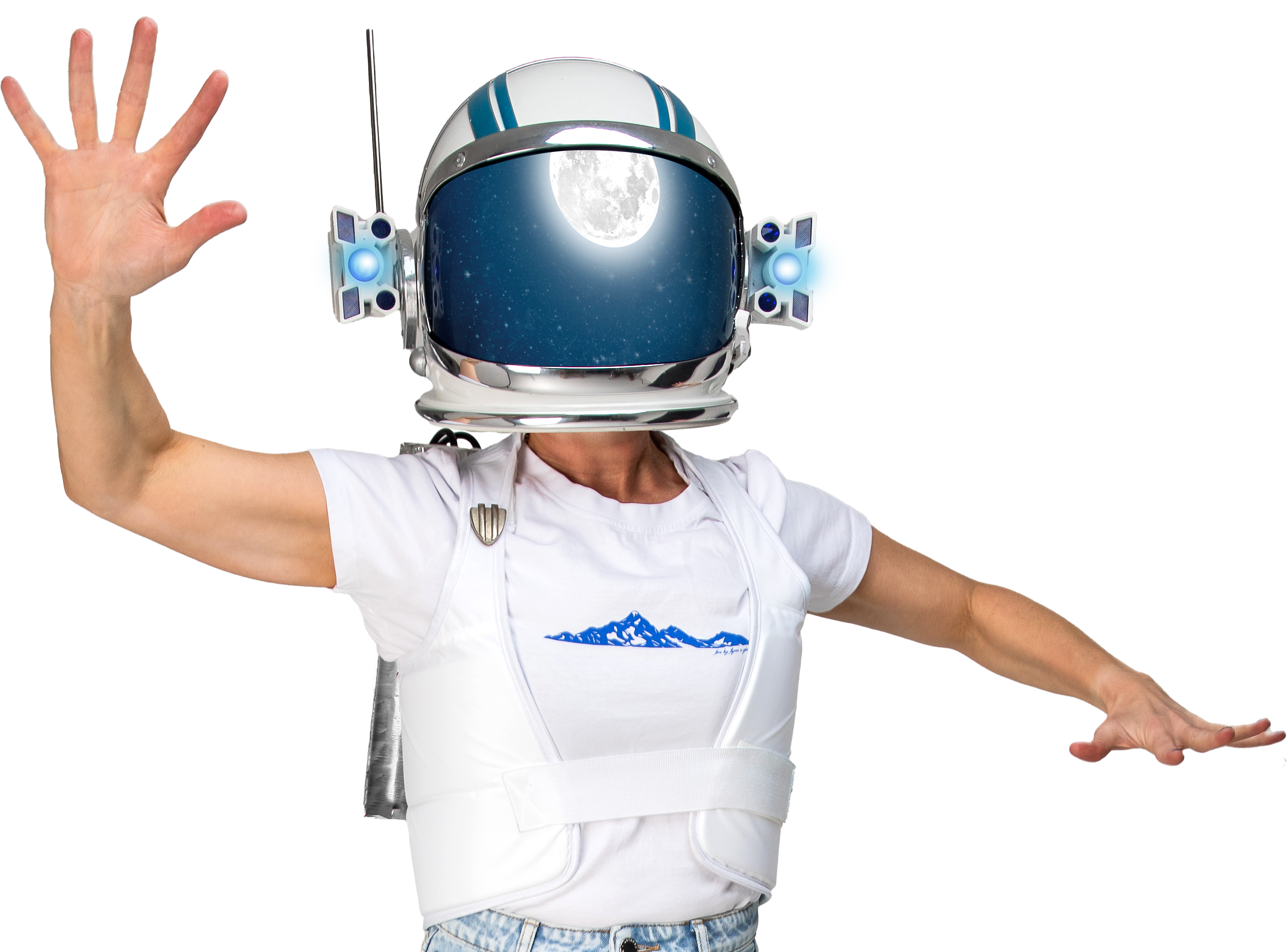 Spacewoman waving